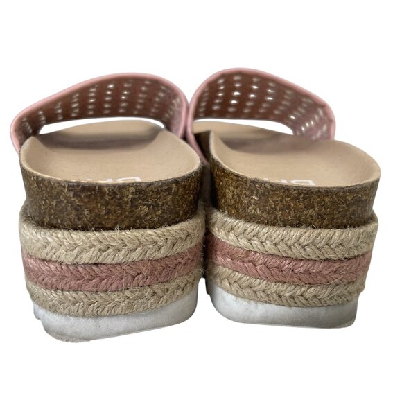 BP Chunky Platform Sandals Womens 9.5 Pink Espadrille Slip On Slide Shoes Boho - Picture 7 of 11
